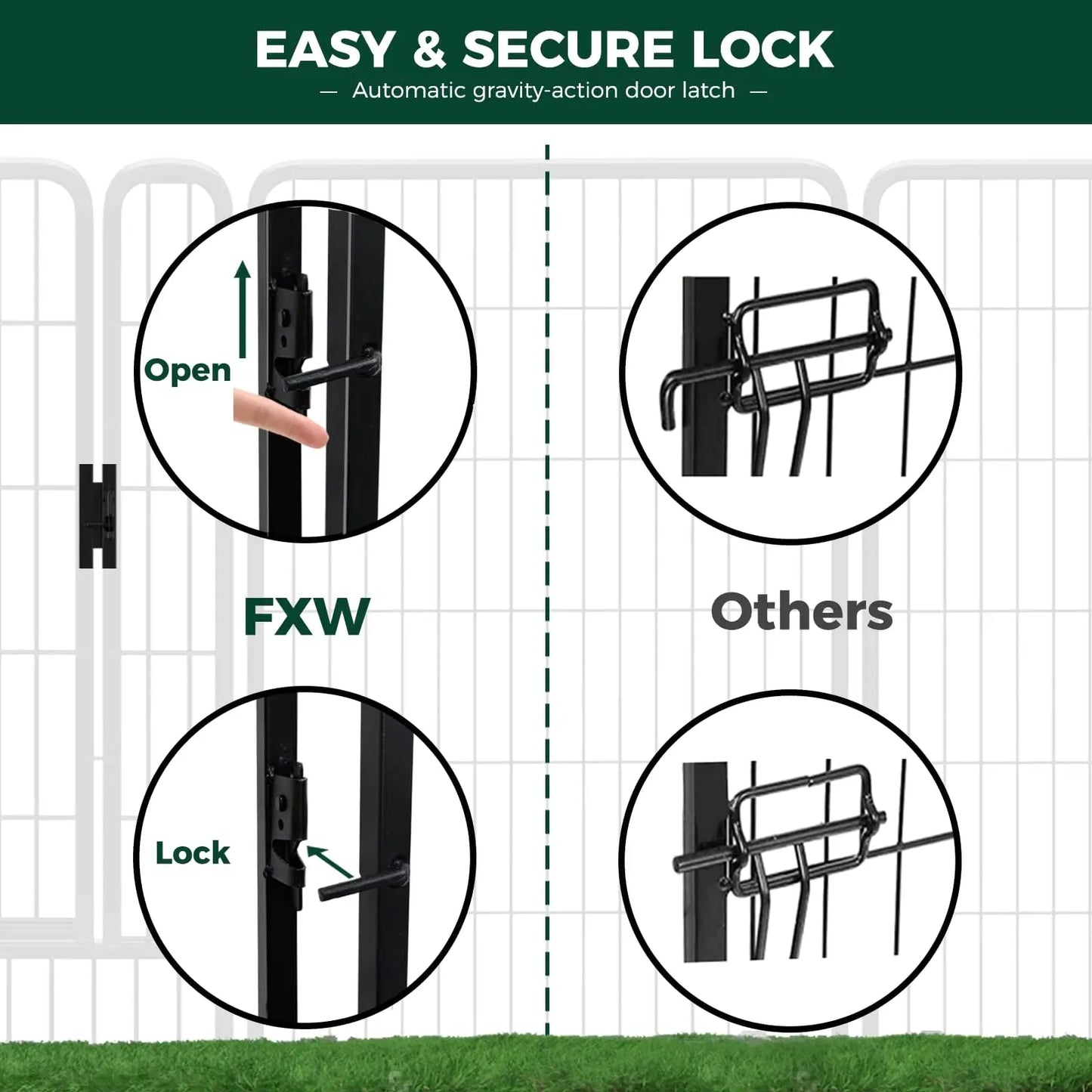 Studyset Dog Fence Indoor Outdoor Portable Metal Pet Exercise Pen For RV Camping