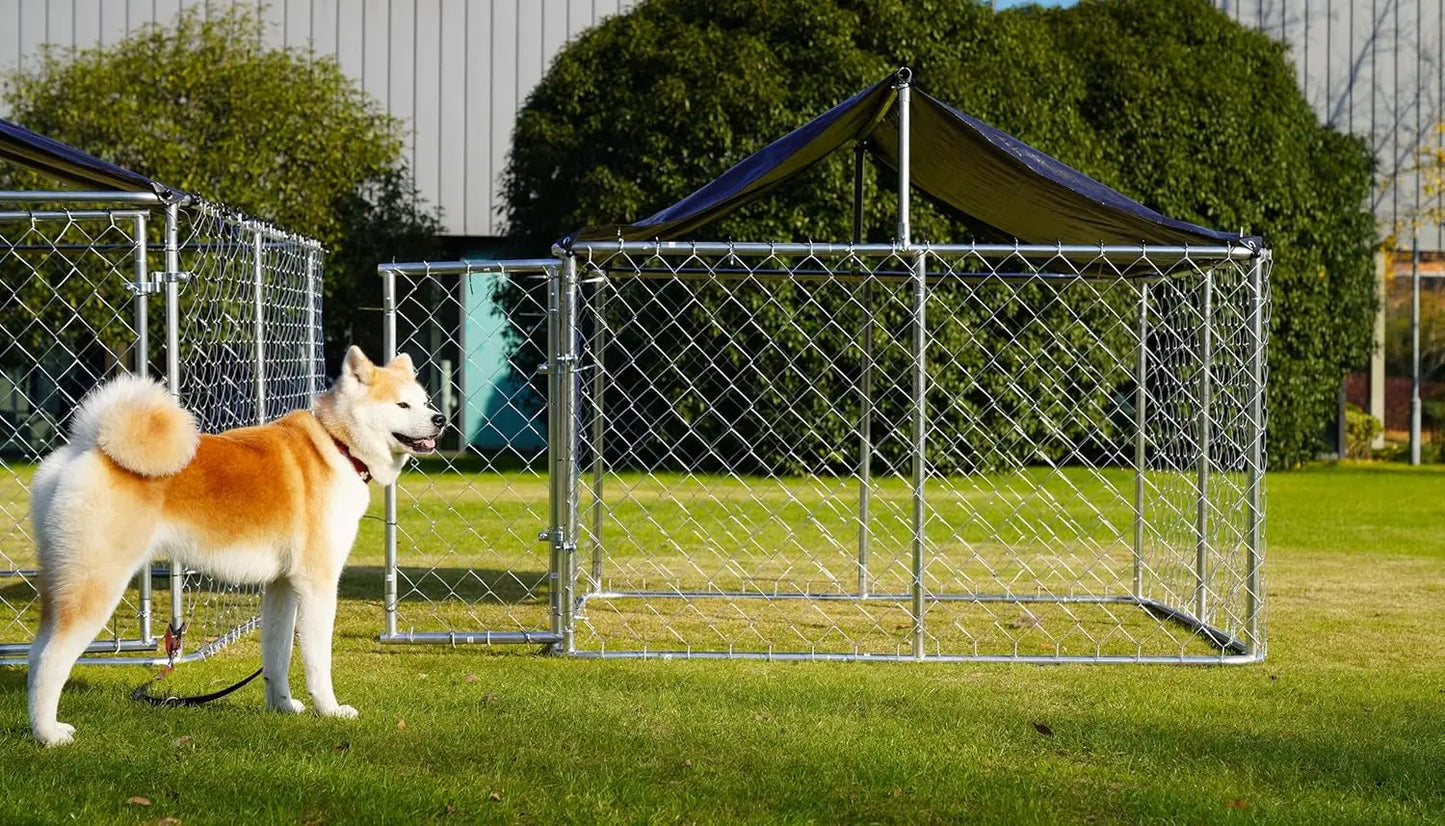 Heavy Duty Outdoor Dog Kennel With Secure Lock And Mesh