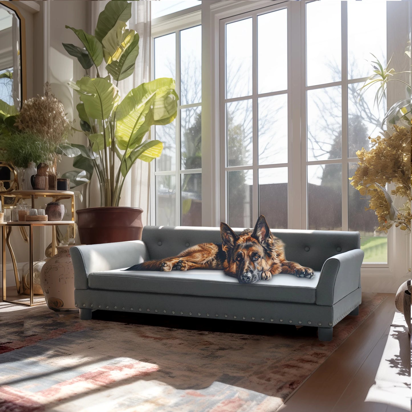 BINGOPAW Elevated Rectangle Dog Sofa Bed Durable Pet Couch