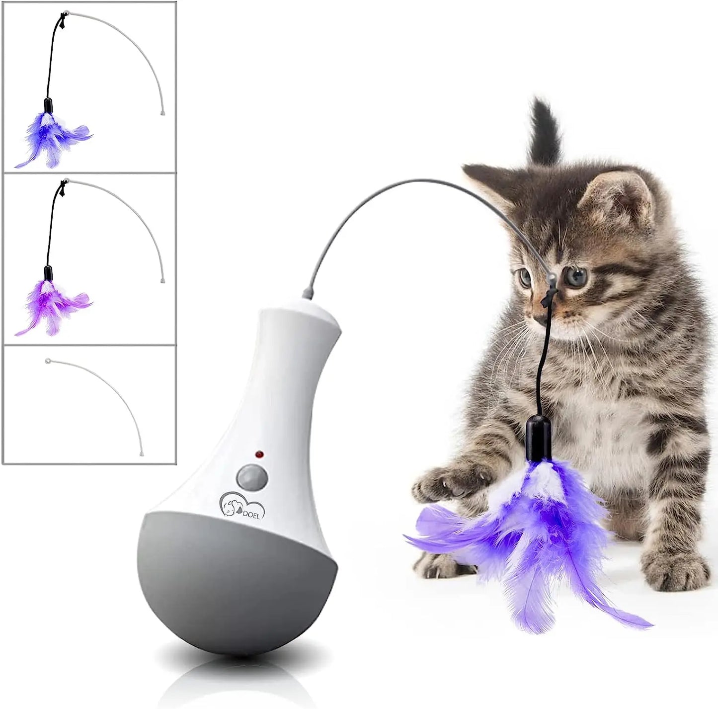 Cat Interactive Feather Teaser Toy For Kitten Indoor Play