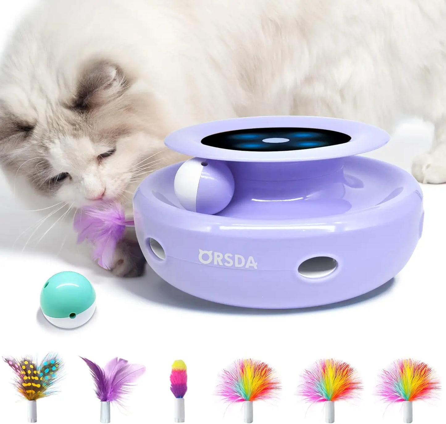 XIUWO 2in1 Interactive Cat Toy Balls and Ambush Electronic Mice With Timer