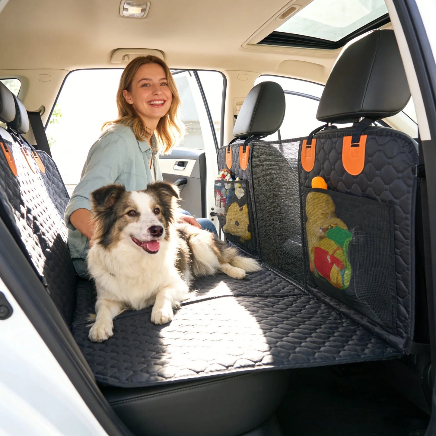 BINGOPAW Dog Car Seat Cover Hammock Back Seat Protector Waterproof