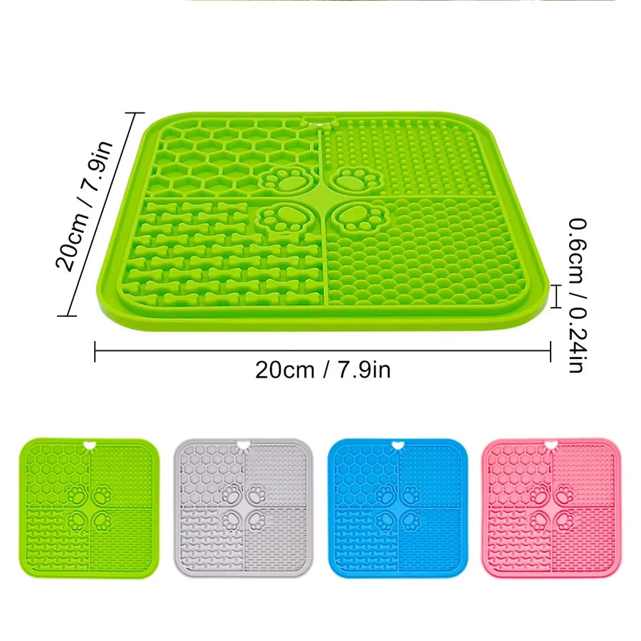 Dog Cat Slow Feeder Mat With Spatula Silicone Suction Cup