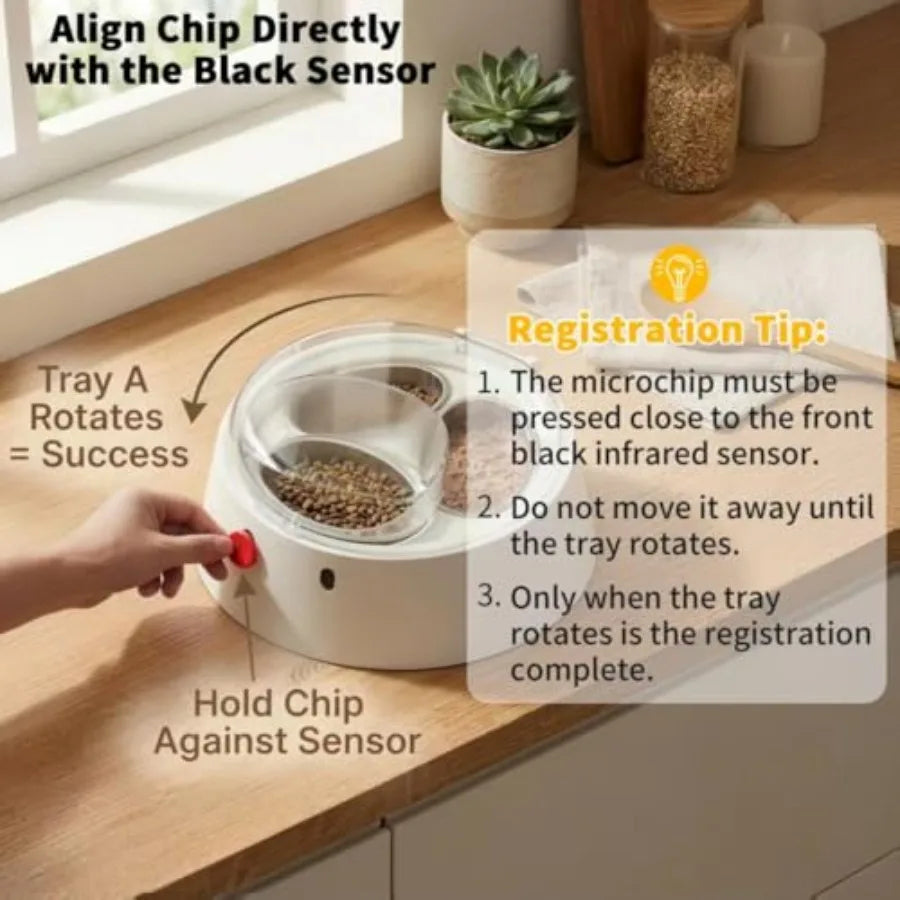 RFID Cat Feeder With Stainless Steel Bowls Dog Proof Design Supports Diet