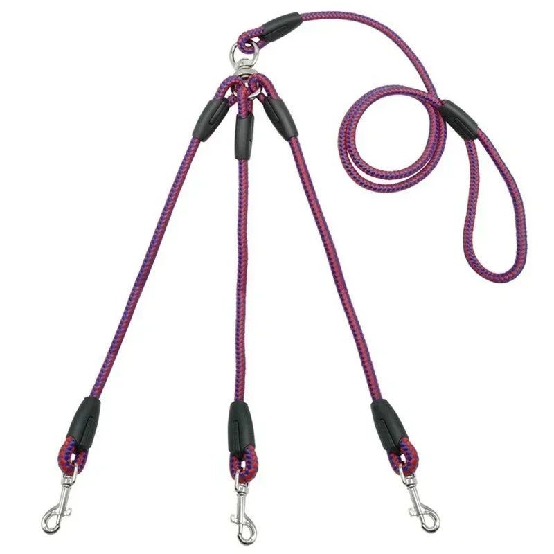 Nylon 3 Way NoTangle Dog Walking Leash With Padded Handle