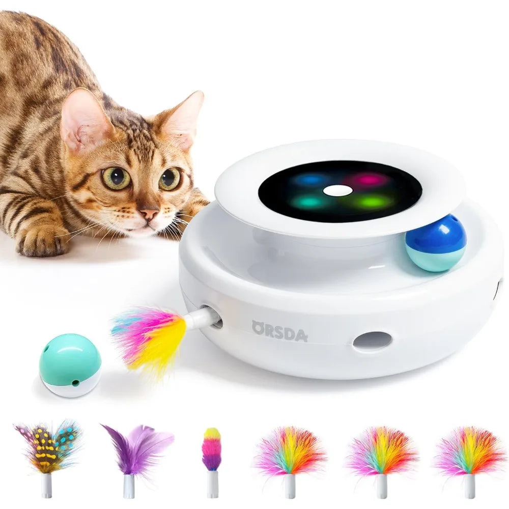 XIUWO 2in1 Interactive Cat Toy Balls and Ambush Electronic Mice With Timer
