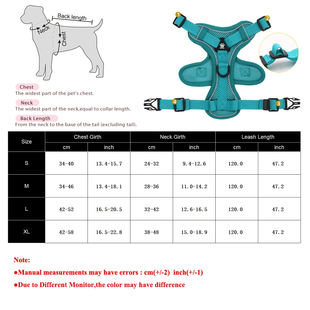 Reflective Adjustable Cat Harness Leash For Cats And Small Dogs