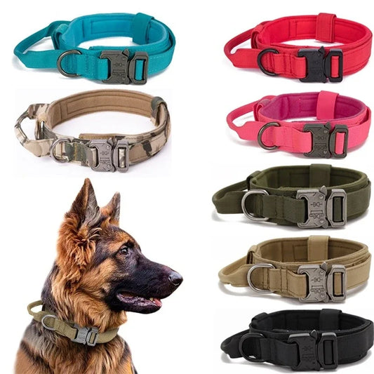 COOYOMOO Durable Tactical Dog Collar Leash Set Adjustable Military
