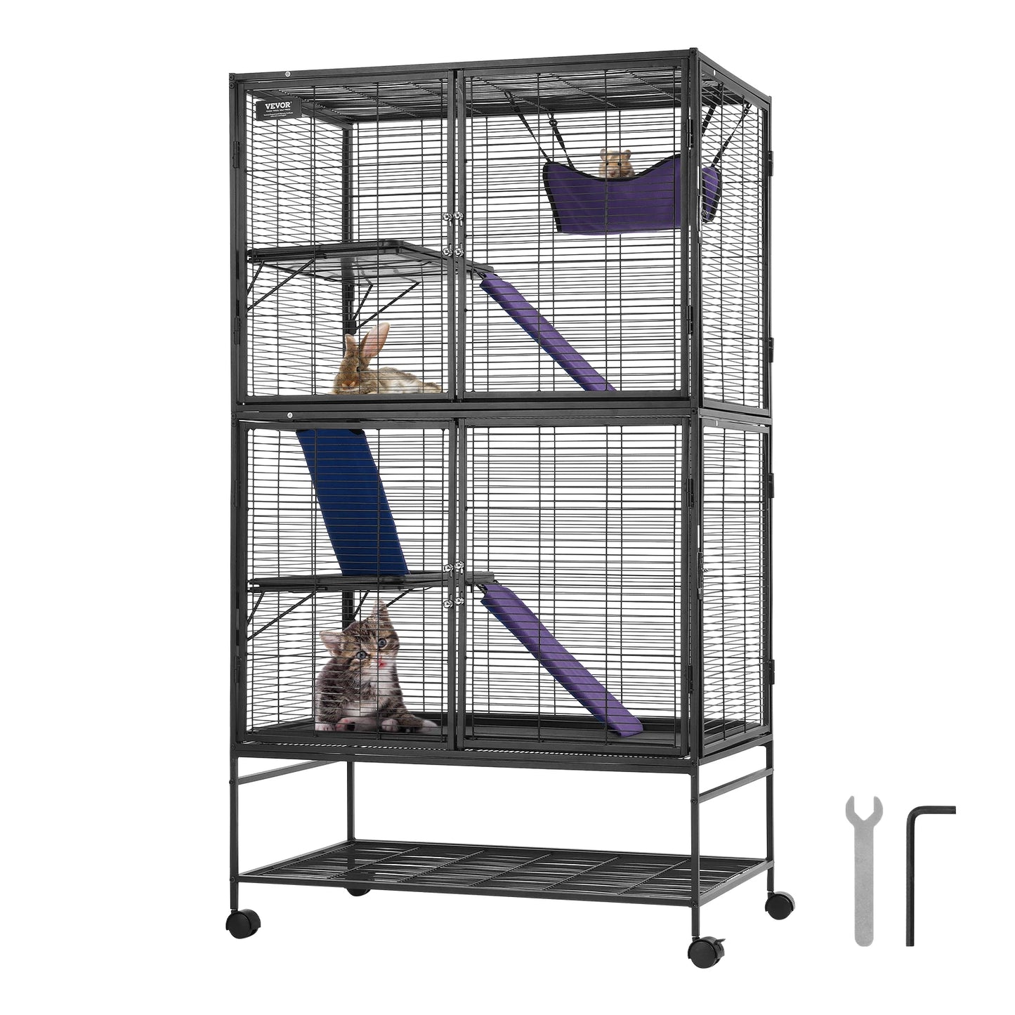 SucceBuy Rolling Metal Ferret Cage 4 Tier Critter Nation Small Animals