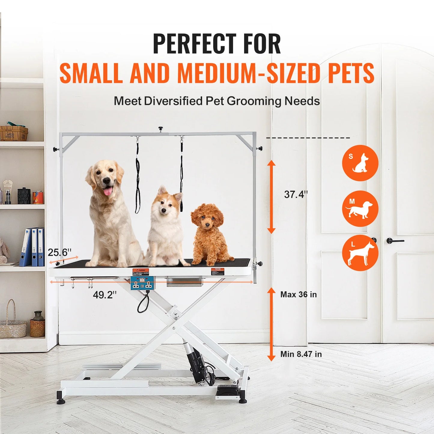 SucceBuy Electric Pet Grooming Table With Adjustable Height Tabletop