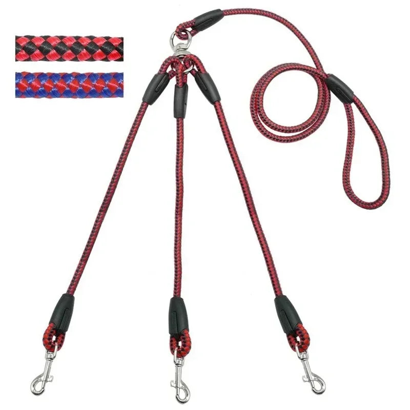 Nylon 3 Way NoTangle Dog Walking Leash With Padded Handle