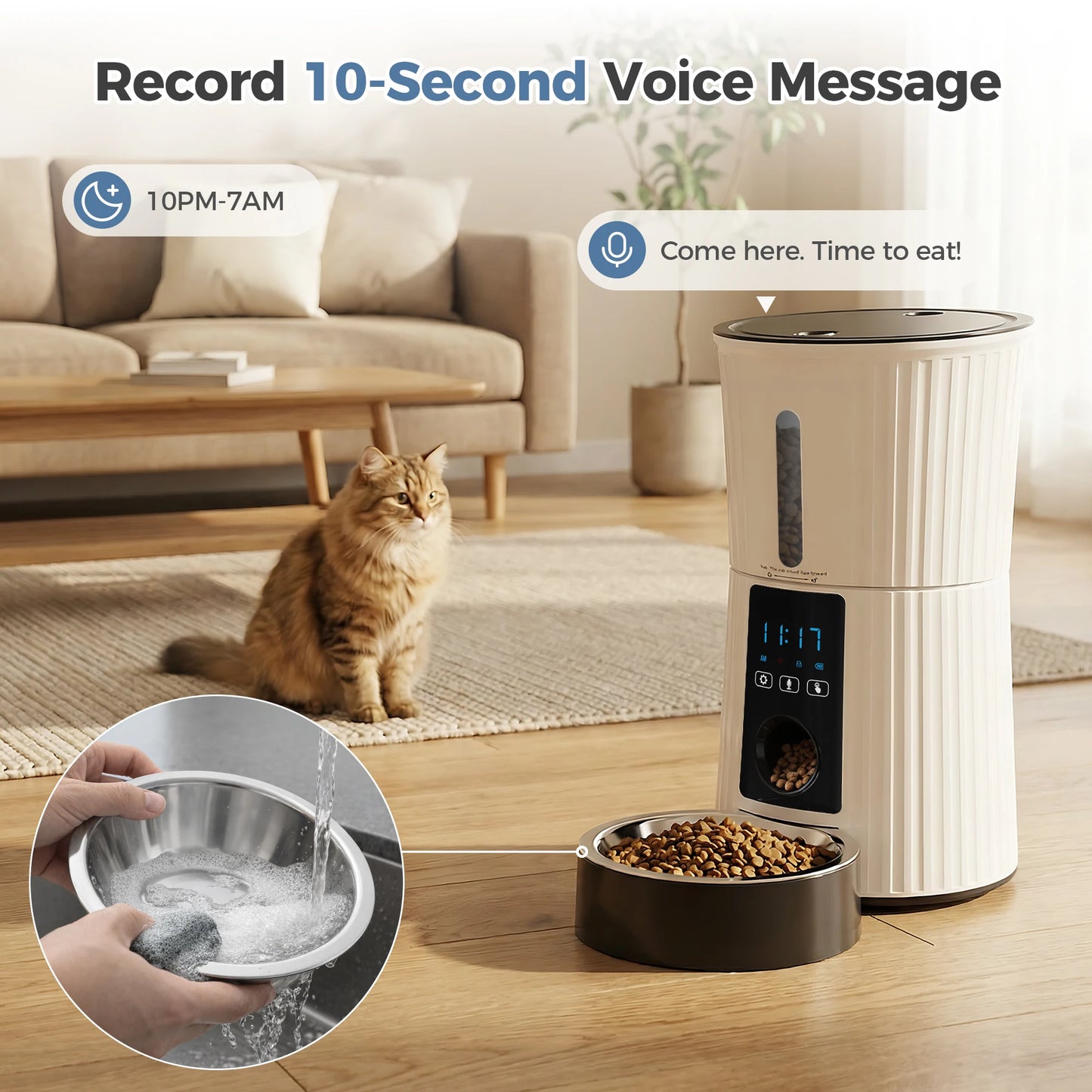 4L Automatic Cat Feeder With WiFi Timed Dispenser APP Control