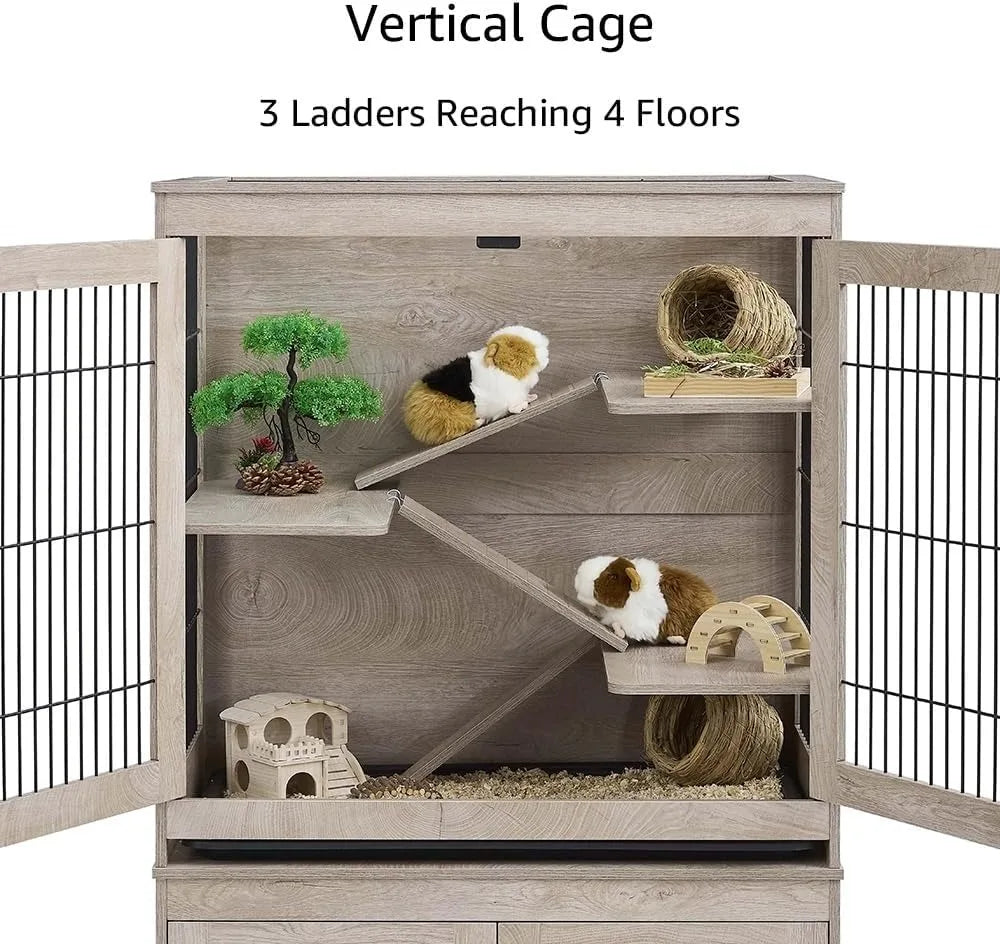 Multi Level Small Animal Cage With Ramps Platforms Wheels