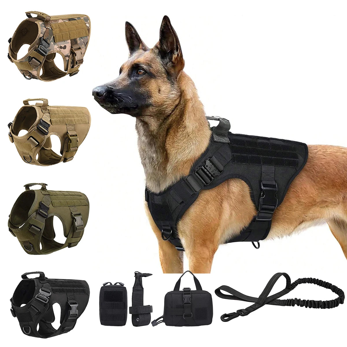Petravel Tactical Dog Harness With Molle Pouches For Dogs