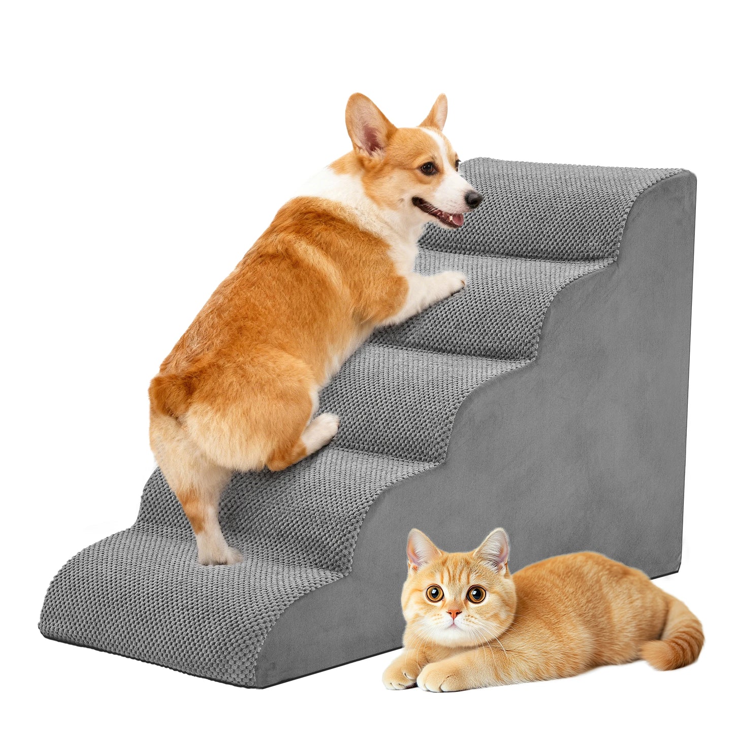 High-Density Foam Dog Stairs Indoor Non-Slip 3-5 Steps