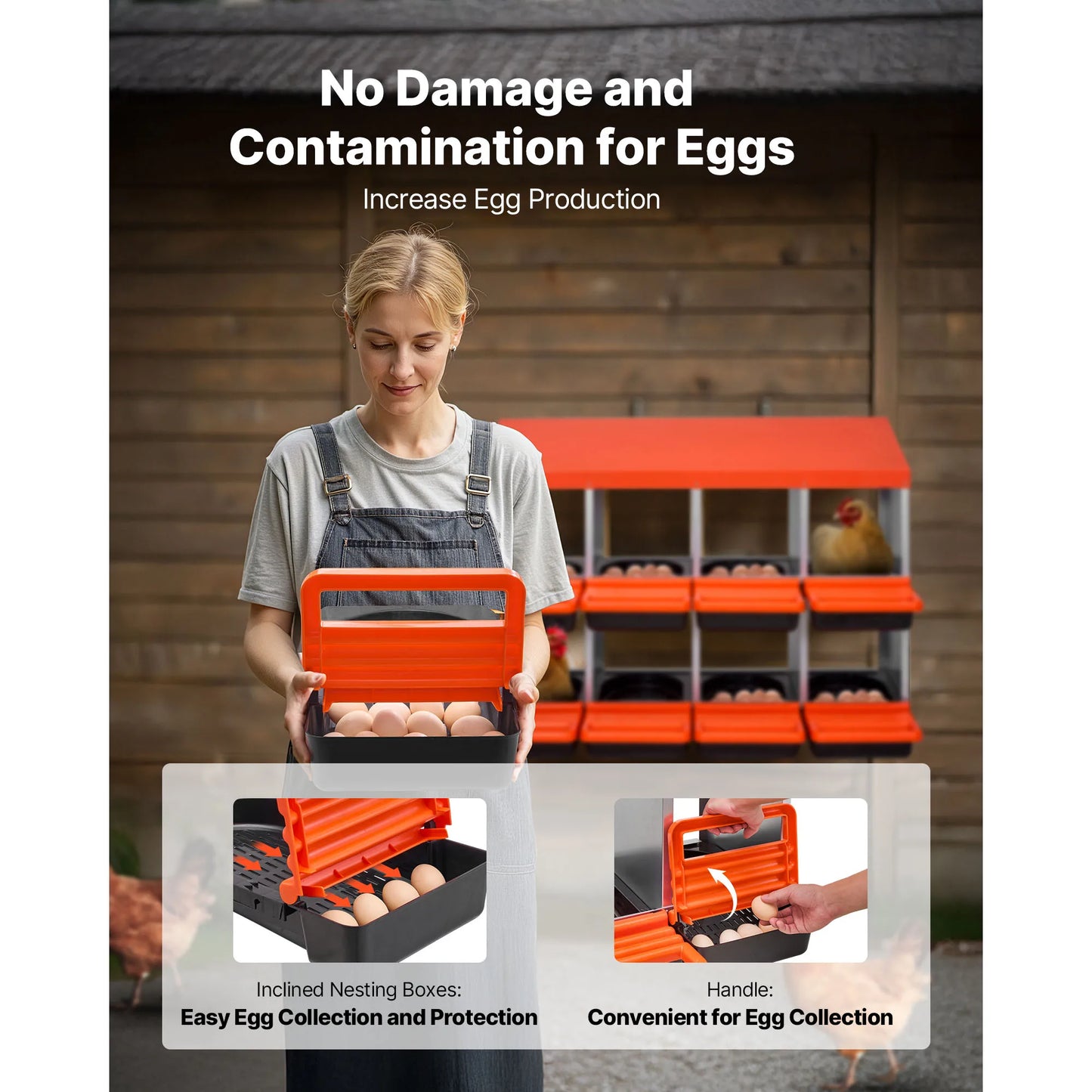 SucceBuy Metal Nesting Boxes For Chicken Laying With Protective Lids