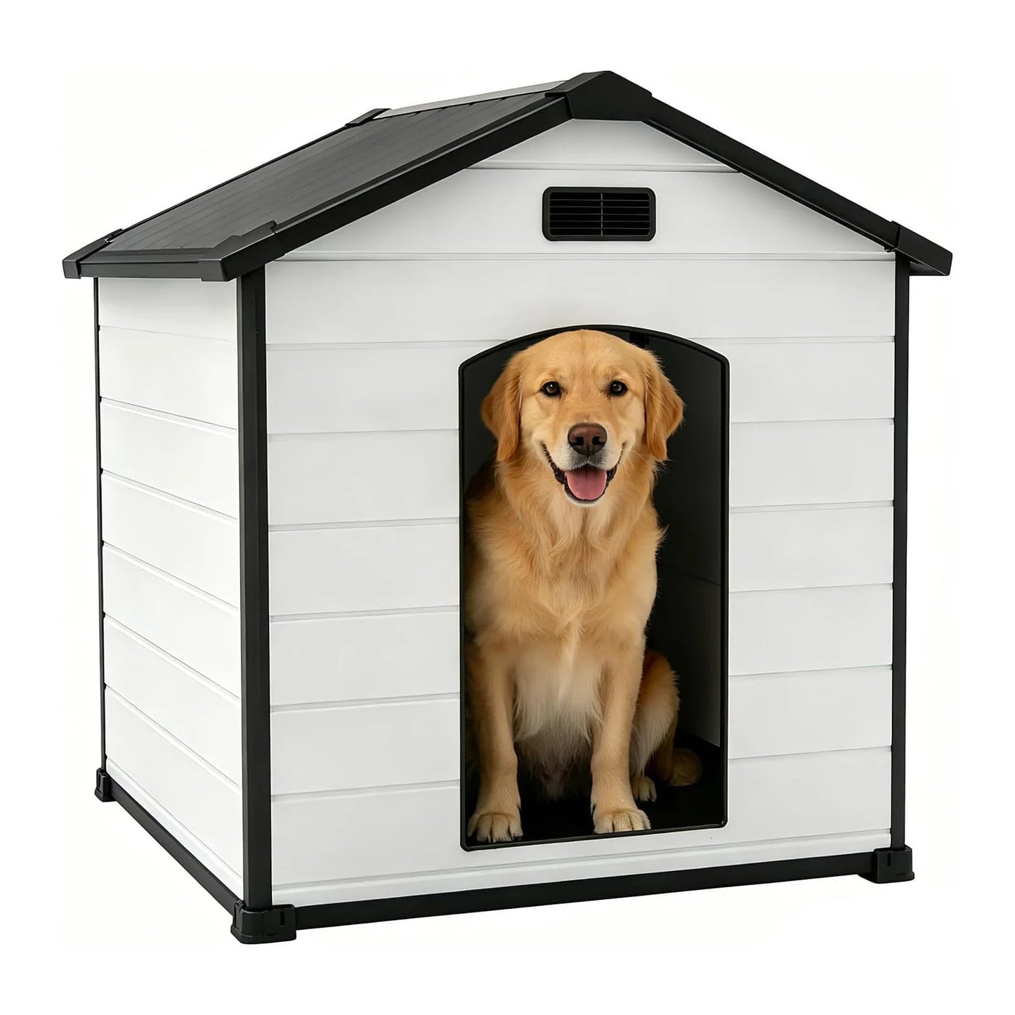 HiMISS Waterproof Indoor Outdoor Dog House UV Resistant Removable Roof