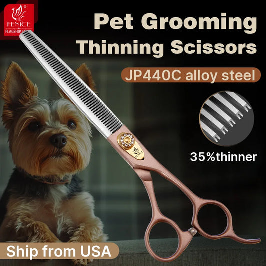 Fenice JP440C Steel Pet Grooming Thinning Scissors 35 Percent