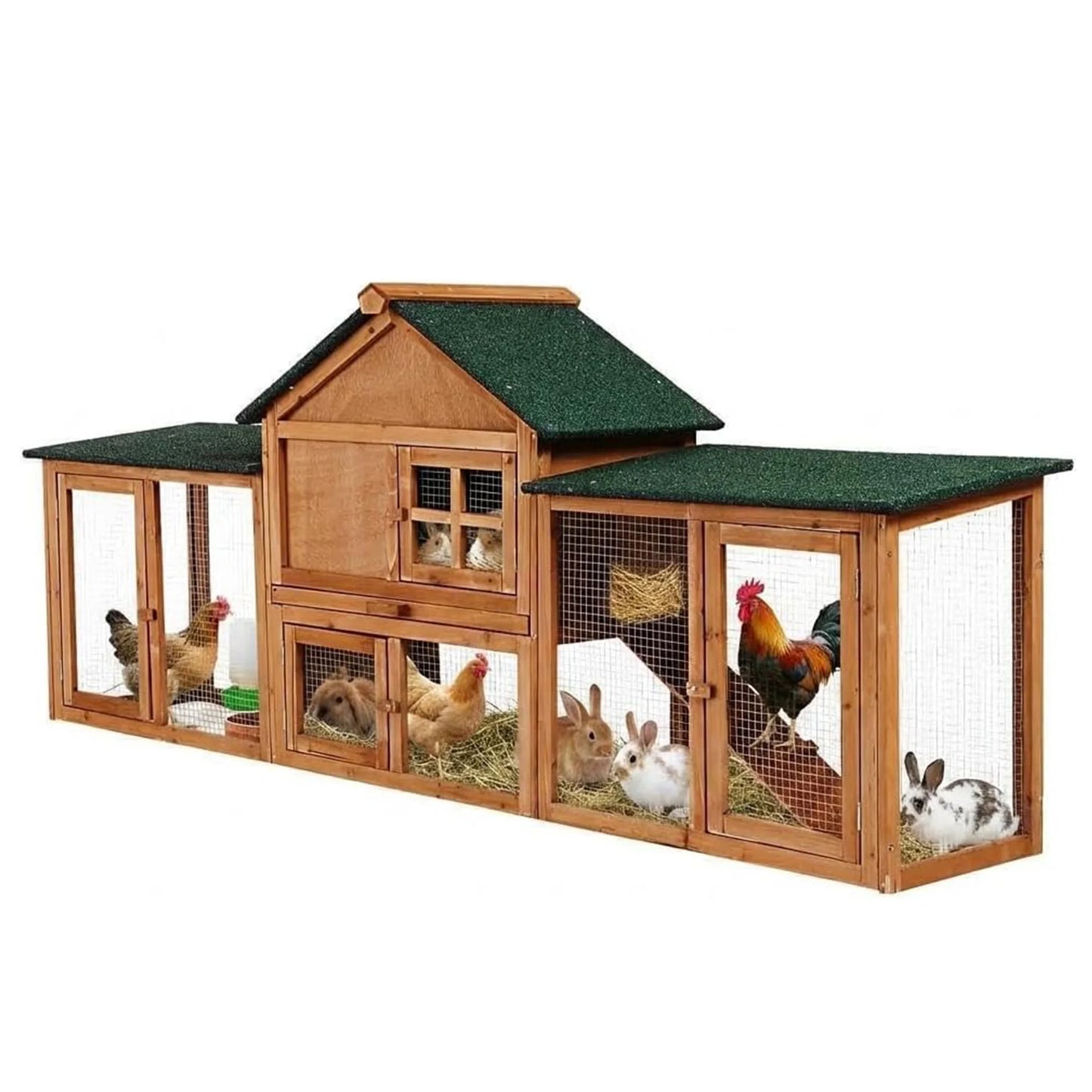 DishyKooker 2 Story Bunny Hutch Rabbit Cage With Double Runs