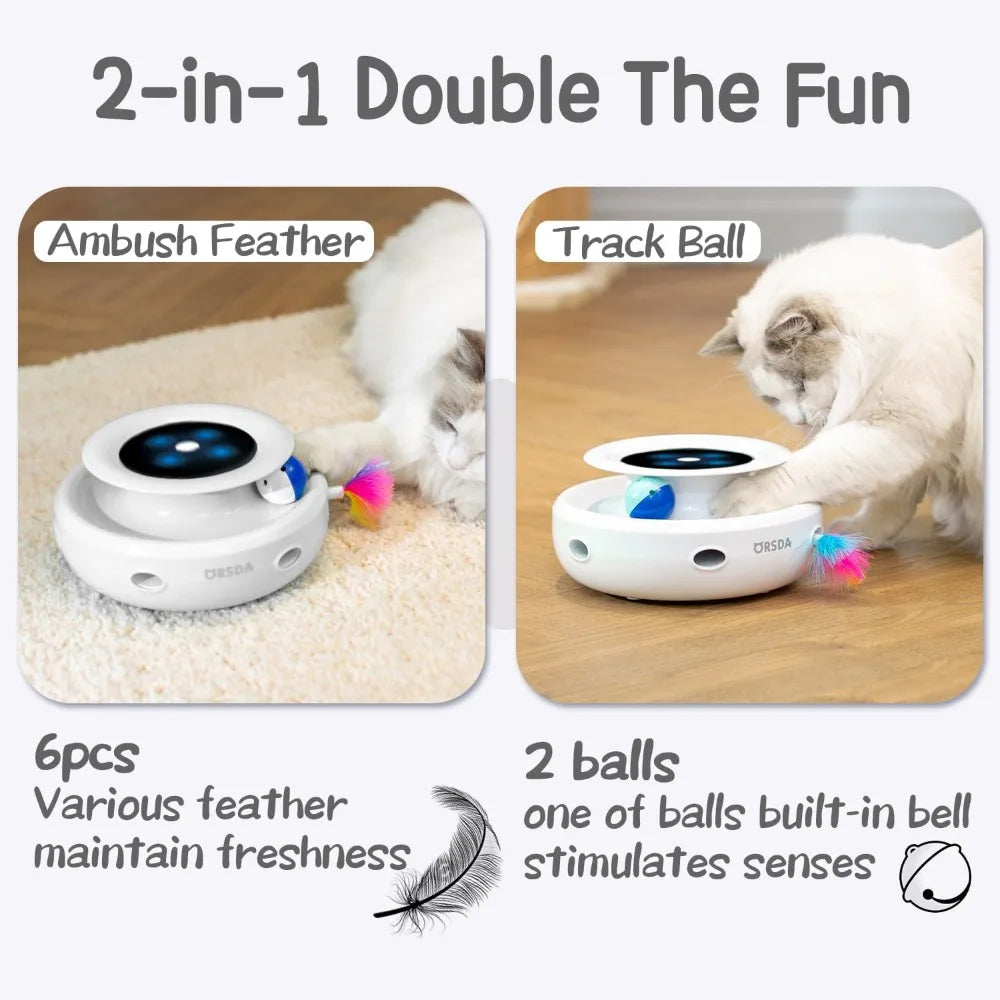 XIUWO 2in1 Interactive Cat Toy Balls and Ambush Electronic Mice With Timer