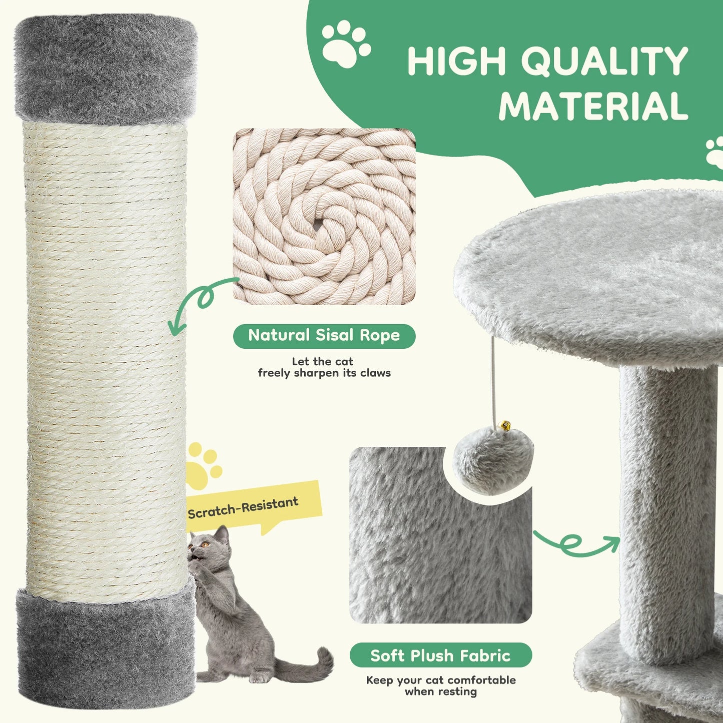 JHK Cat Tree Multi Cat Climbing Tower Scratching Posts