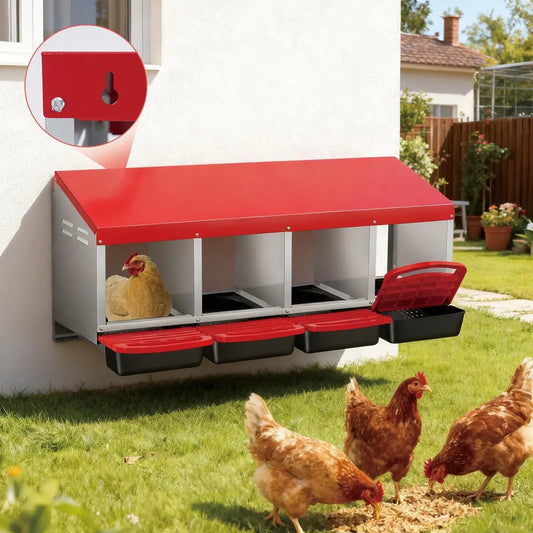 TWISTER.CK Automatic Roll-Out Metal Nesting Box Waterproof Steel Lay Coop