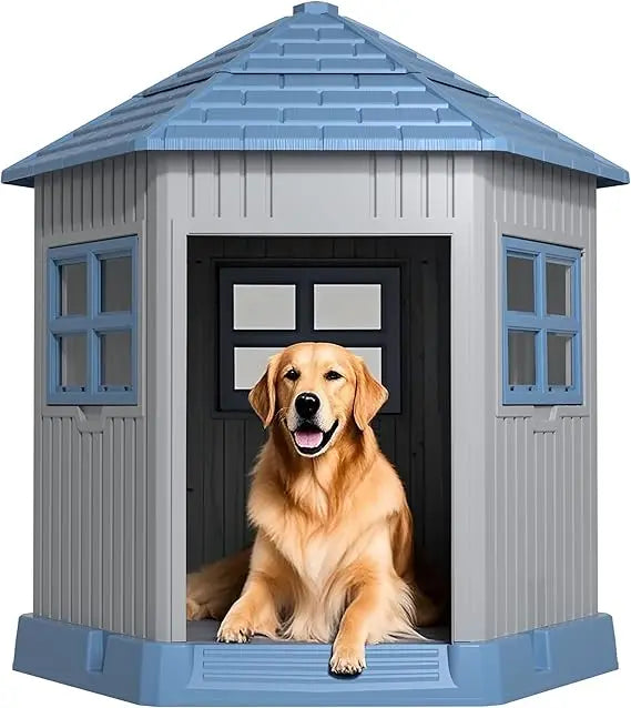 Durable Indoor Outdoor Dog Shelter With Window And Elevated Floor