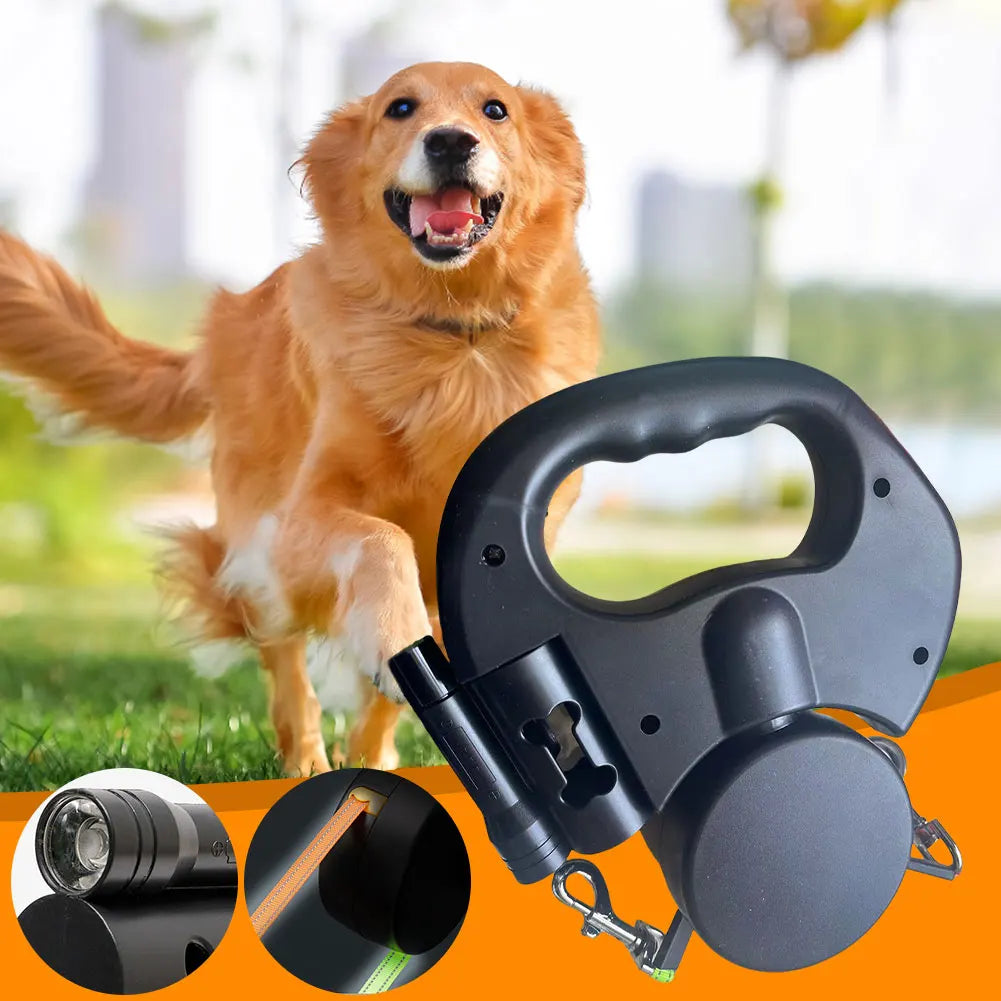 Alloet Double Headed Dog Leash With 360 Degree Swivel Retractable