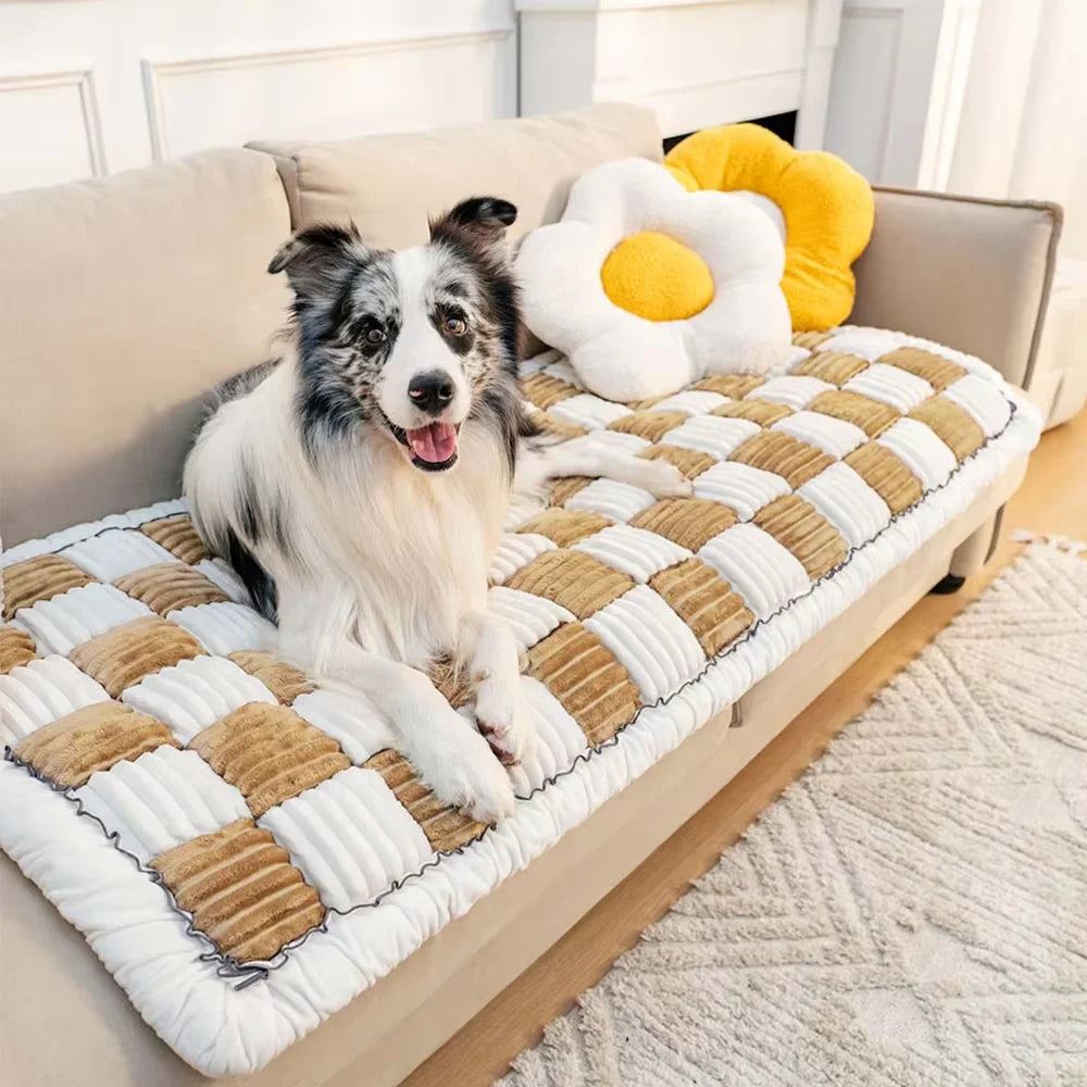 Waterproof Plaid Pet Bed Mat For Car Seat And Sofa Cover