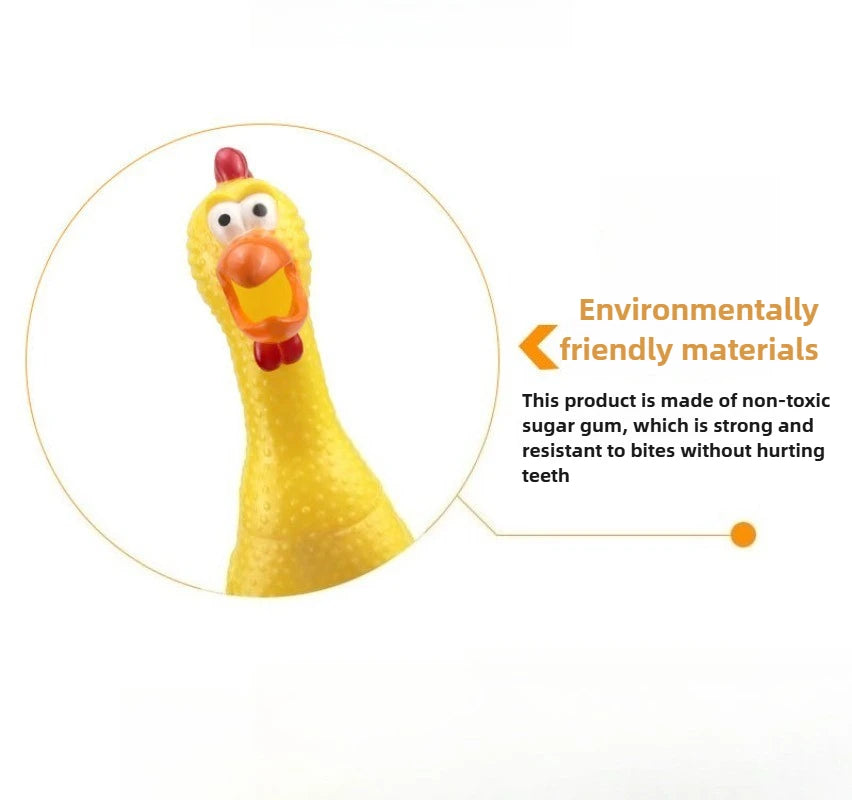 DKSTINYE Squeaky Screaming Chicken Rubber Dog Toy With Squeaker