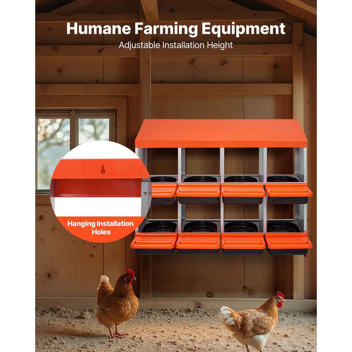 SucceBuy Metal Nesting Boxes For Chicken Laying With Protective Lids
