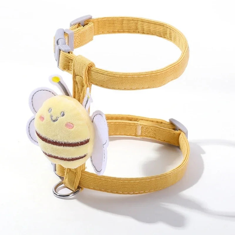 Bee Themed Cat Harness And Leash Set Adjustable Comfort Fit