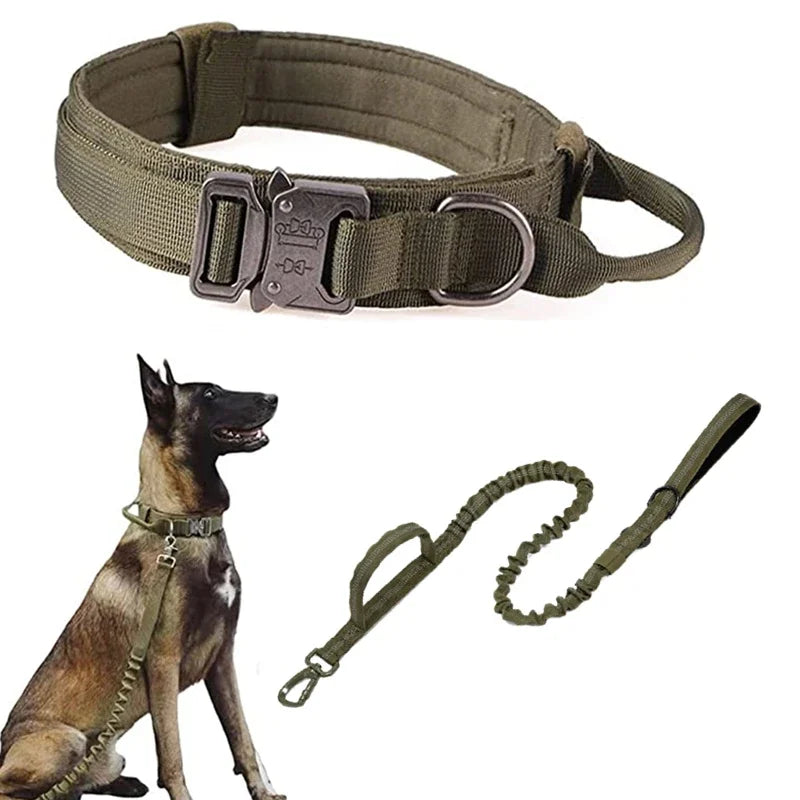 COOYOMOO Durable Tactical Dog Collar Leash Set Adjustable Military