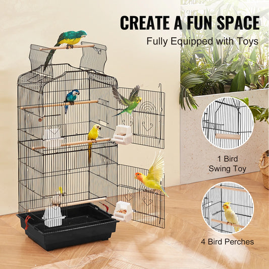 Open Top Parrot Cage For Travel Hanging Swing Perch