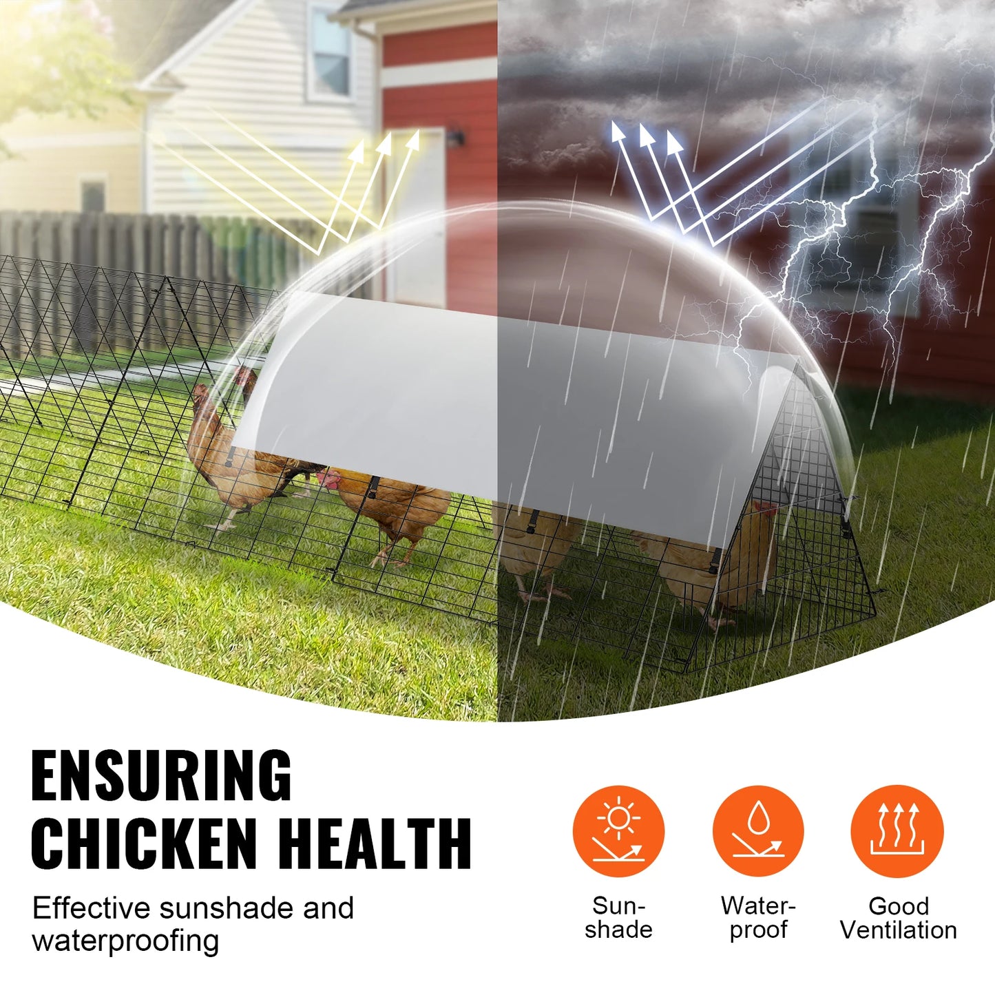 SucceBuy Portable Chicken Tunnels With Corner Frame
