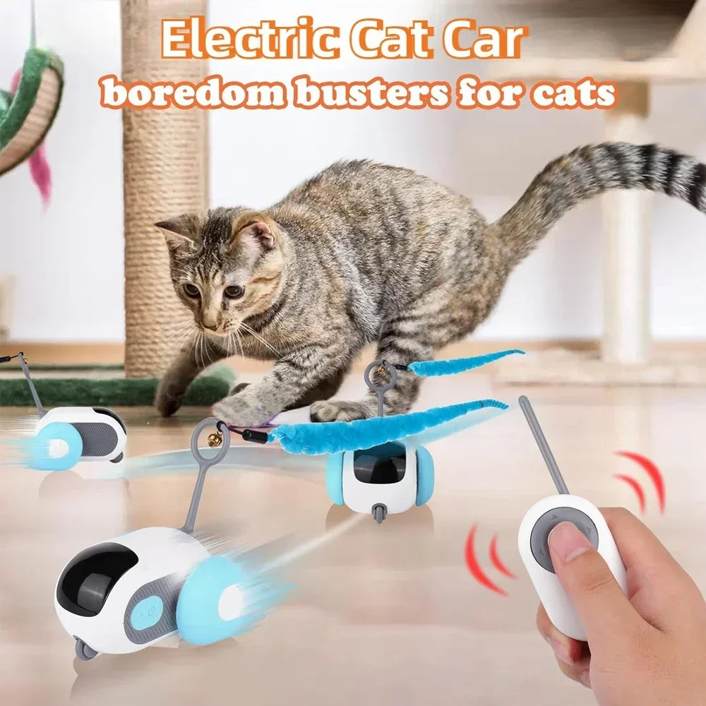 Automatic Remote Control Cat Toy Car for Interactive Pet Play