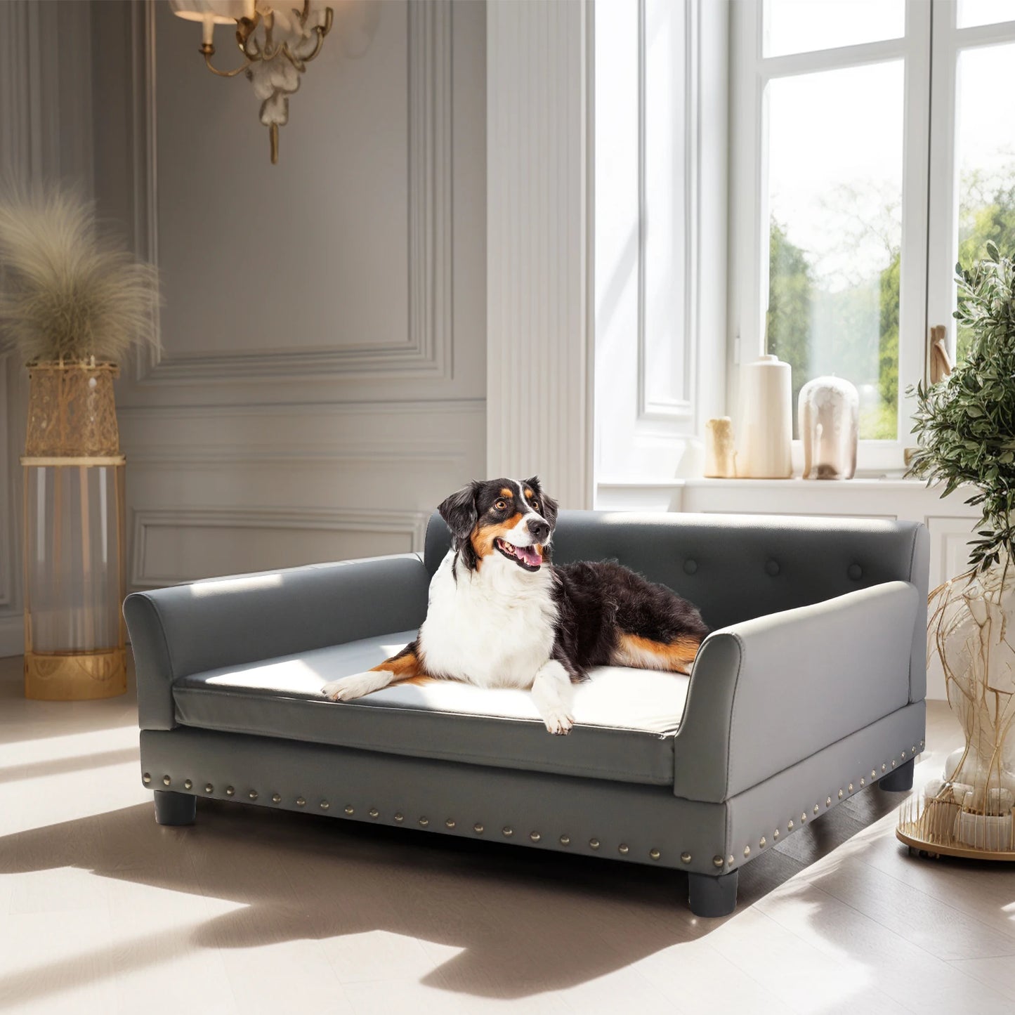 BINGOPAW Elevated Rectangle Dog Sofa Bed Durable Pet Couch