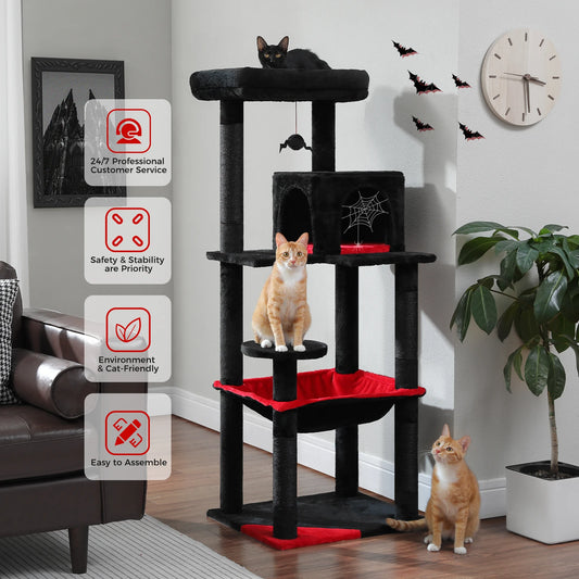 PAWZ Road Gothic Cat Tree Indoor Tower With Hammock And Scratching Post