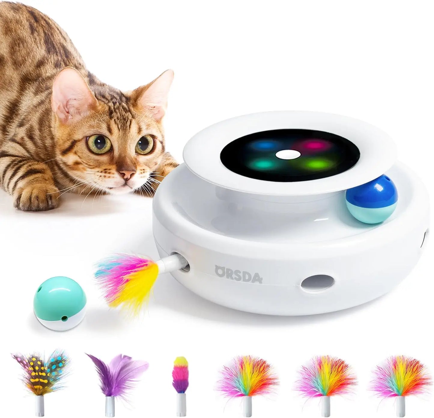 XIUWO 2in1 Interactive Cat Toy Balls and Ambush Electronic Mice With Timer