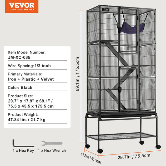 SucceBuy 4 Tier Metal Ferret Cage For Small Animals