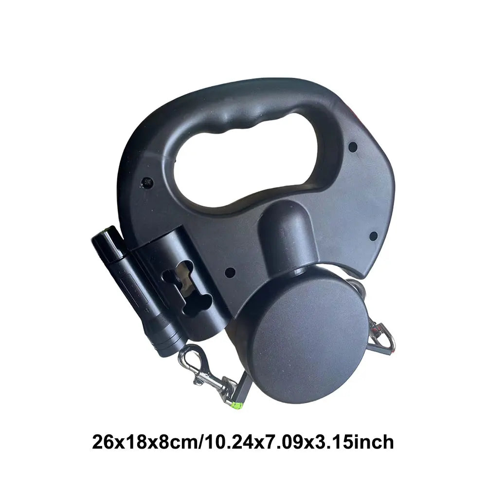 Alloet Double Headed Dog Leash With 360 Degree Swivel Retractable