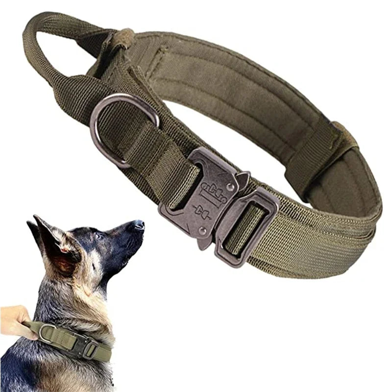 COOYOMOO Durable Tactical Dog Collar Leash Set Adjustable Military