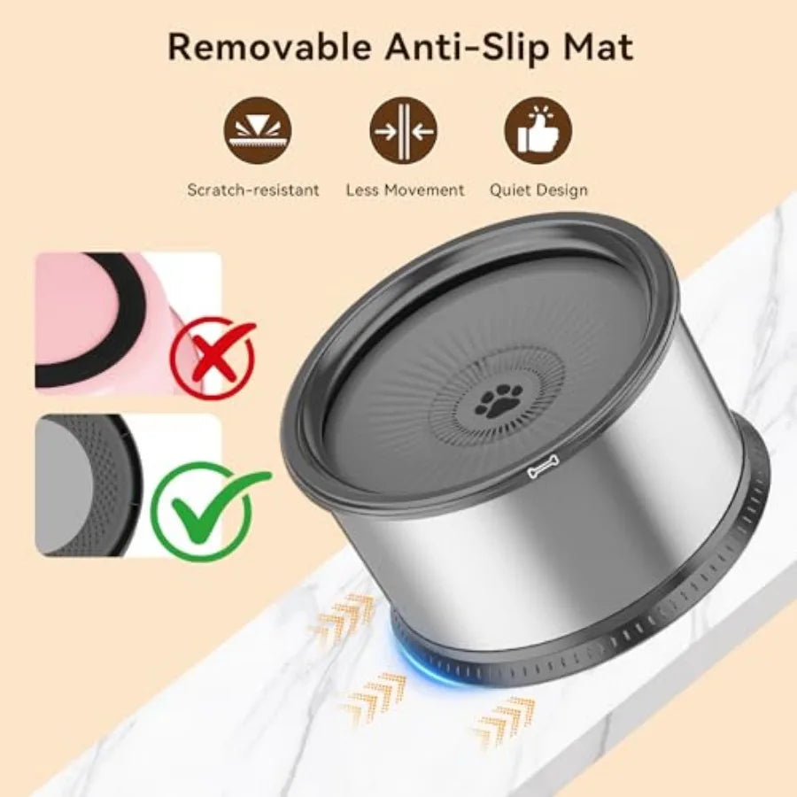 Stainless Steel Dog Water Bowls For Pets No Spill Mat