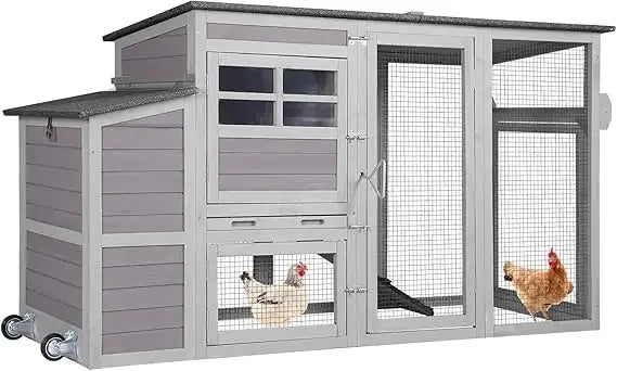 Wooden Chicken Coop With Run And Nest Box For Outdoors