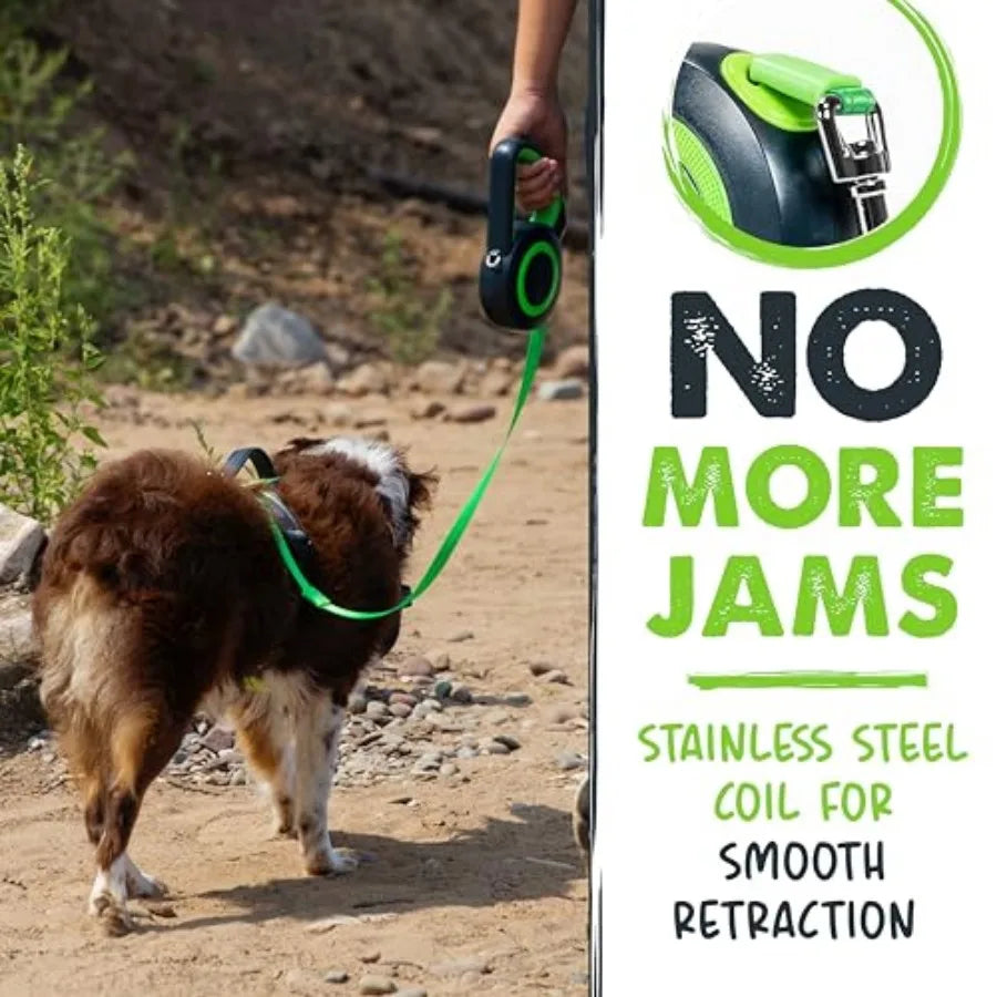 Retractable Dog Leash 16ft Heavy Duty Reflective Nylon Tape Lead