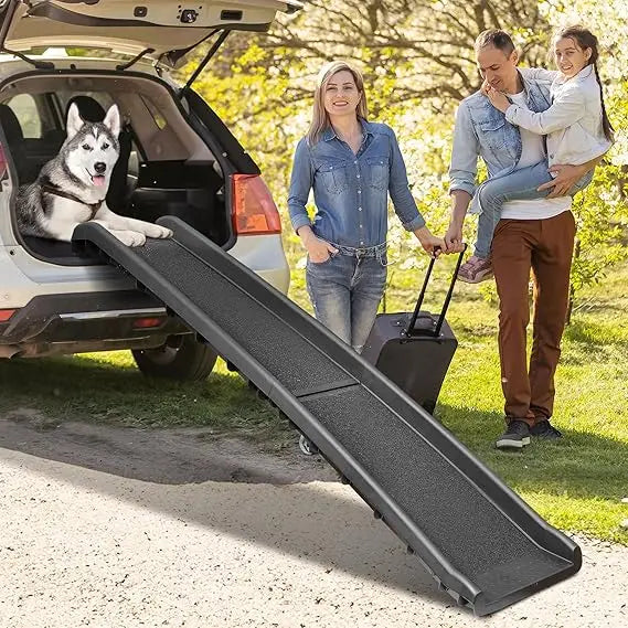 Folding Dog Ramp For Cars And SUVs With Raised Side Rails