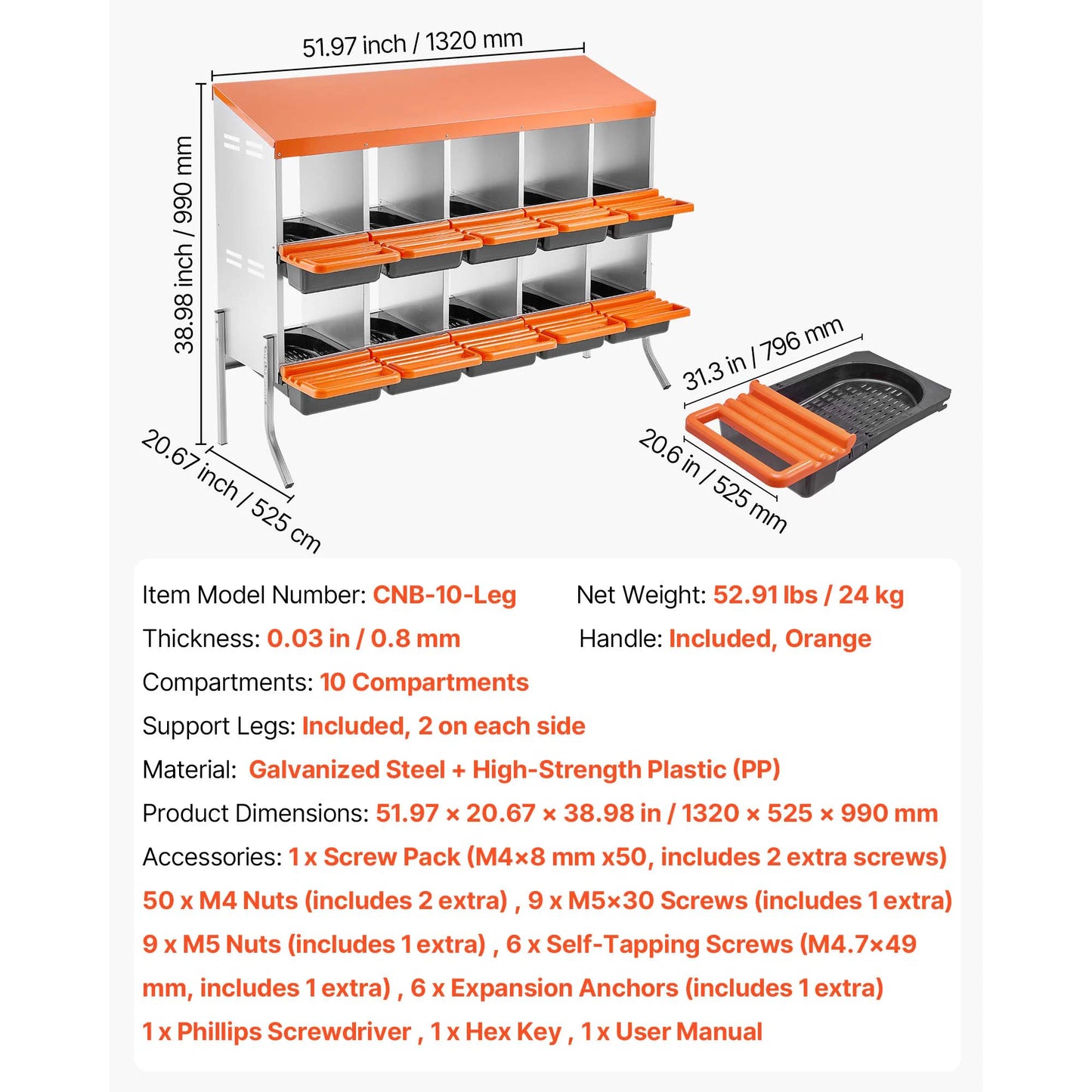 SucceBuy Metal Nesting Boxes For Chicken Laying With Protective Lids