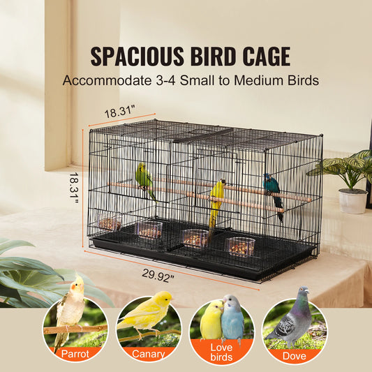 SucceBuy Stackable Divided Small Animal Bird Cage With Handle And Perch