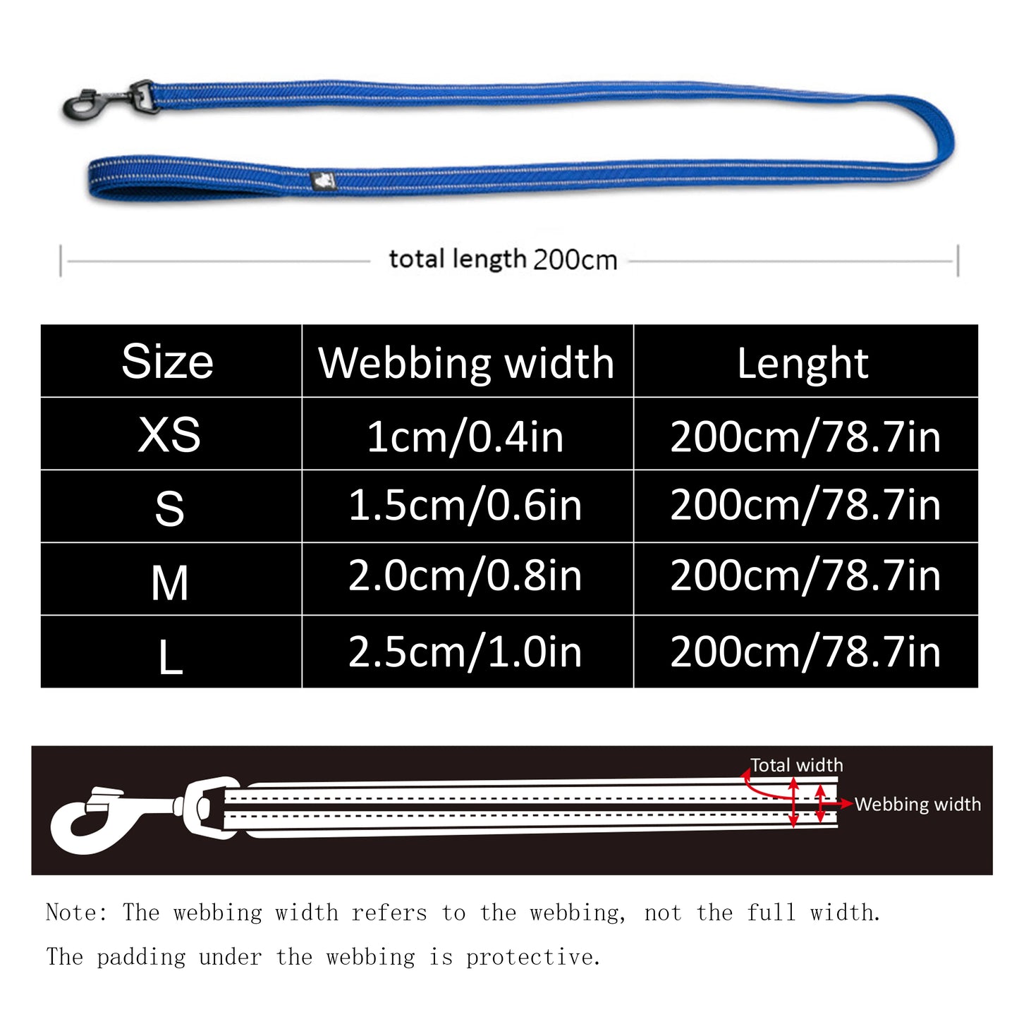 TrueLove Reflective Nylon Mesh Soft Pet Leash With Padded Comfort