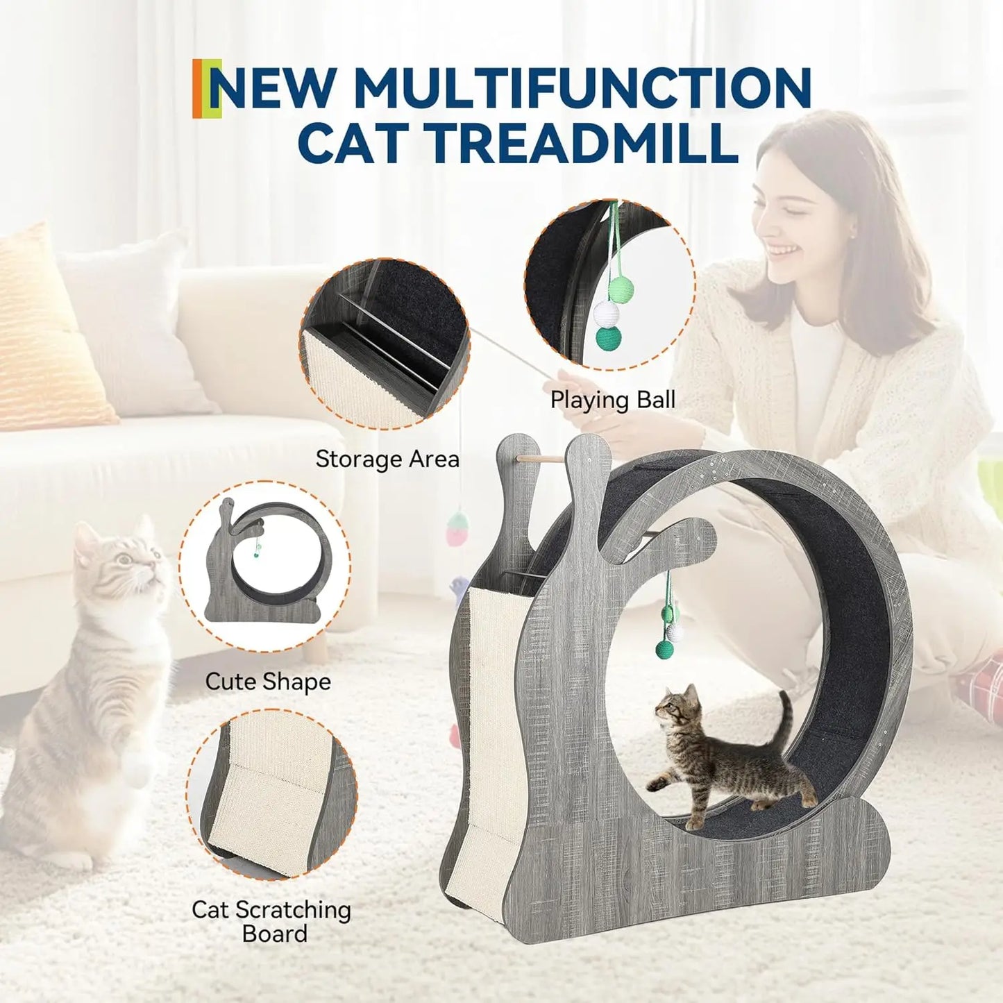 HiMISS Cat Exercise Wheel 45 Inch Indoor Treadmill For Cats